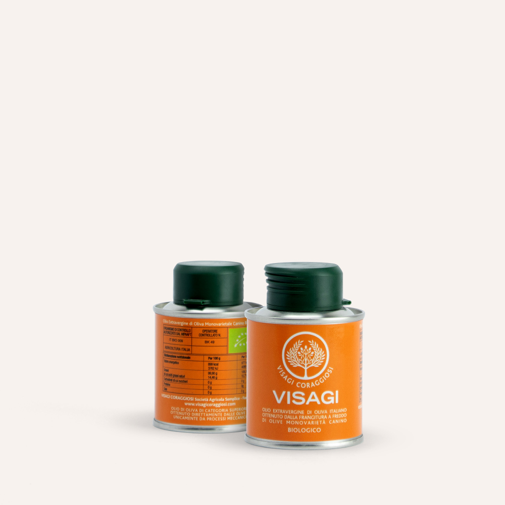 100ML-Visagi Olio Extravergine di Oliva Biologico Monocultivar Canino | 100ml
